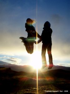 Girls Jumping Woofer Girls Jumping in Wanaka New Zealand